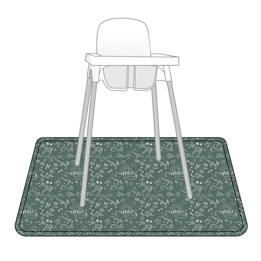 Pine Forest Splash Mat - A Waterproof Catch-All for Highchair Spills and More!