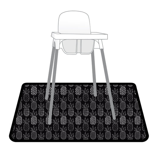 Pineapple Monochrome Splash Mat - A Waterproof Catch-All for Highchair Spills and More!