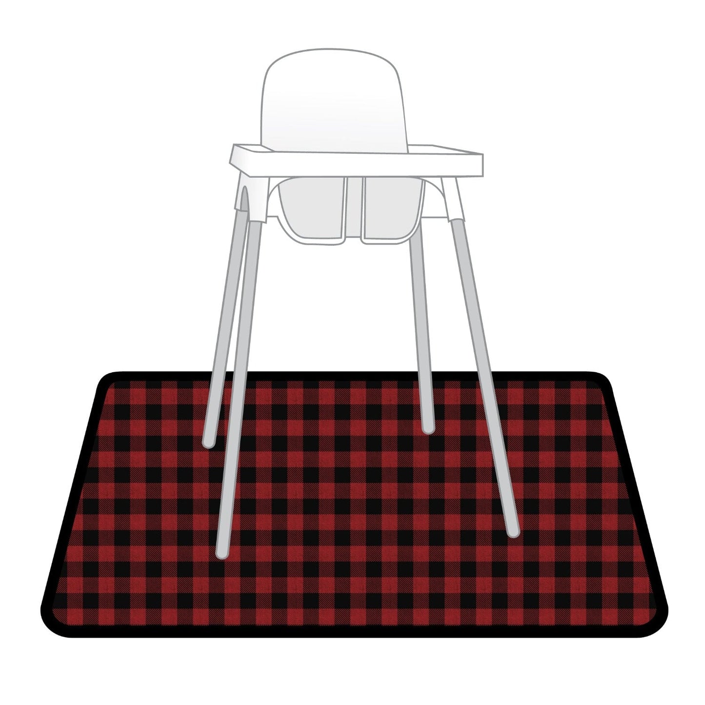 Red Buffalo Plaid Splash Mat - A Waterproof Catch-All for Highchair Spills and More!