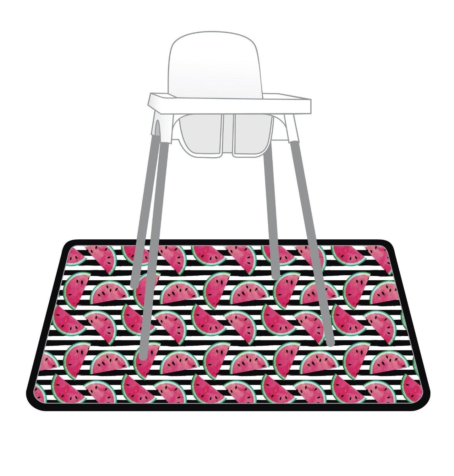 Summer Stripes - Watermelon - Splash Mat - A Waterproof Catch-All for Highchair Spills and More!