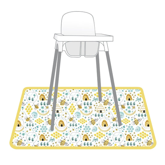 Busy Bees Splash Mat - A Waterproof Catch-All for Highchair Spills and More!