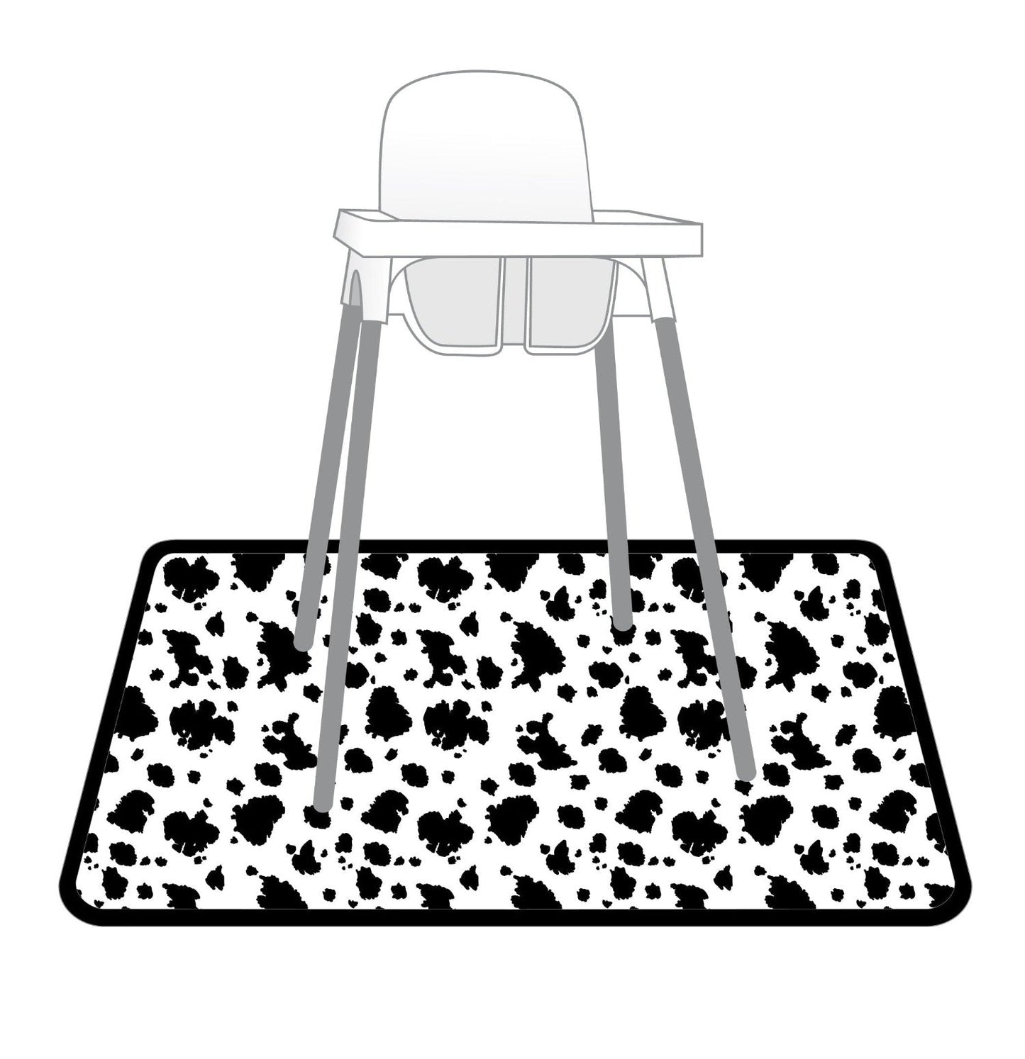 Cowhide Splash Mat - A Waterproof Catch-All for Highchair Spills and More!