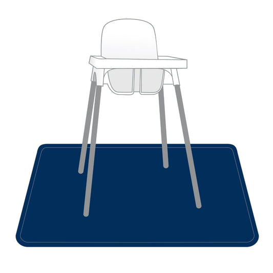 Solid Navy Minimalist Splash Mat - A Waterproof Catch-All for Highchair Spills and More!