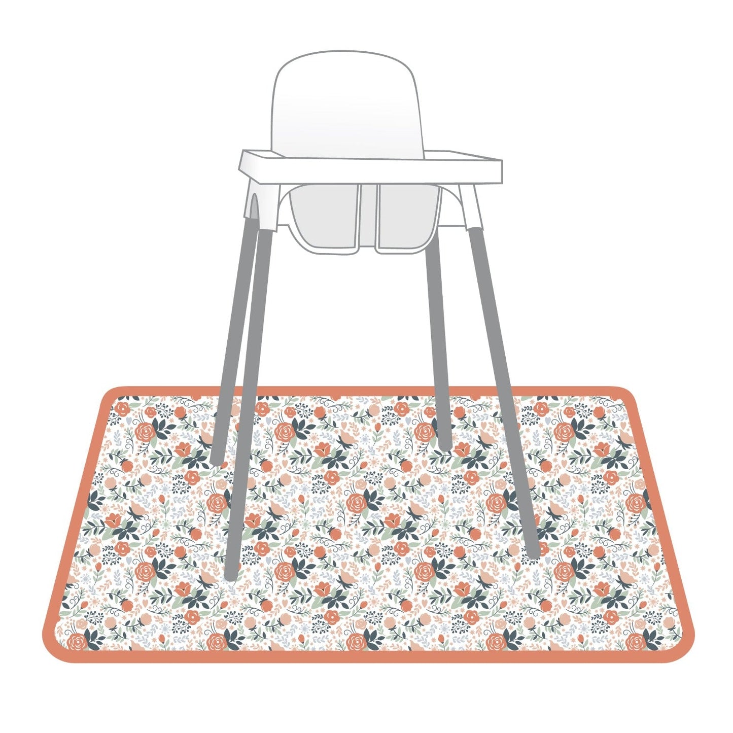 Vintage Rose Splash Mat - A Waterproof Catch-All for Highchair Spills and More!