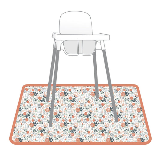 Vintage Rose Splash Mat - A Waterproof Catch-All for Highchair Spills and More!