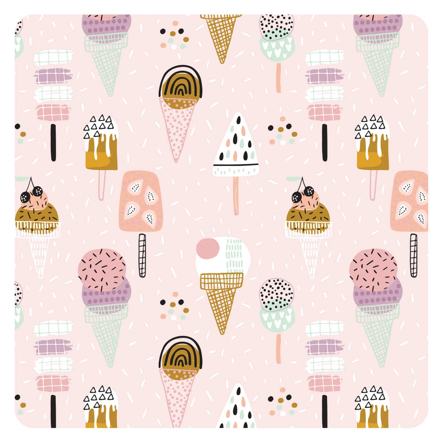 Pink Ice Cream Splash Mat - A Waterproof Catch-All for Highchair Spills and More!