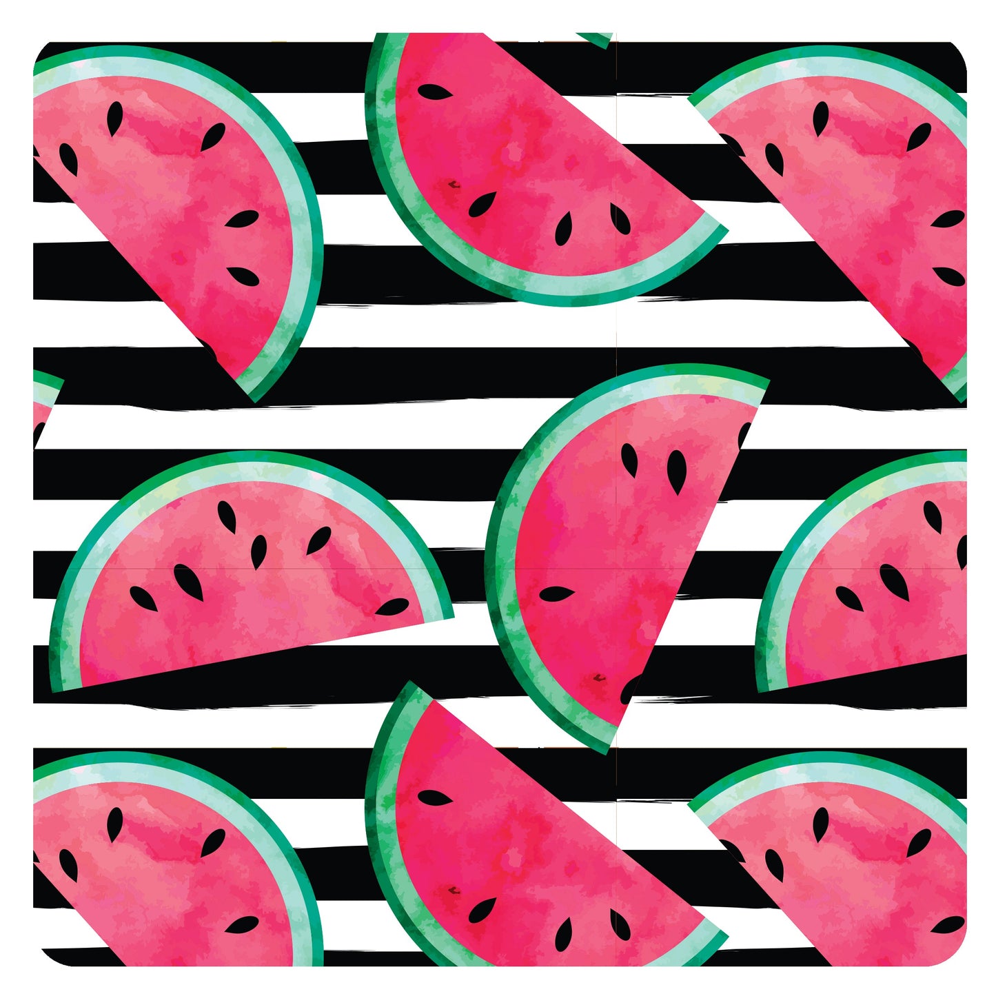 Summer Stripes - Watermelon - Splash Mat - A Waterproof Catch-All for Highchair Spills and More!