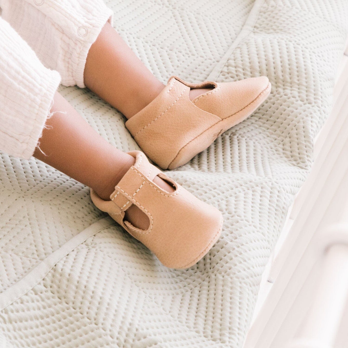 Weathered Brown T-Bar Baby Shoe