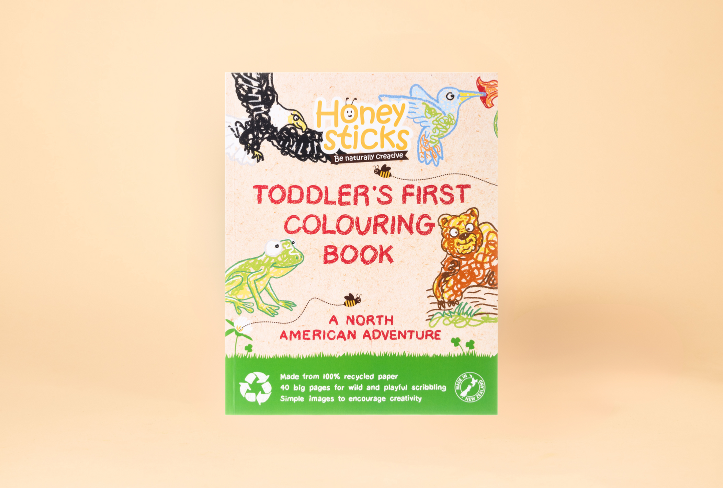 Toddlers First Coloring Book - A North American Adventure by Honeysticks USA