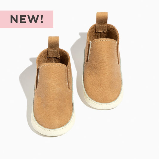 Weathered Brown Slip On Baby Shoe