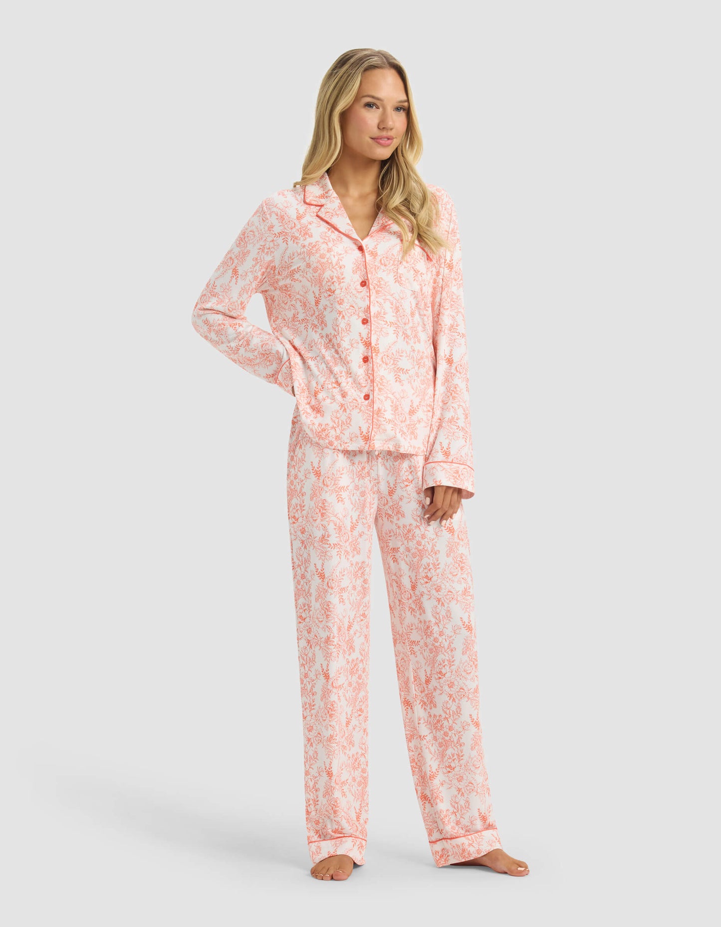 Women's Bamboo Stretch-Knit Long Sleeve Pajama Set