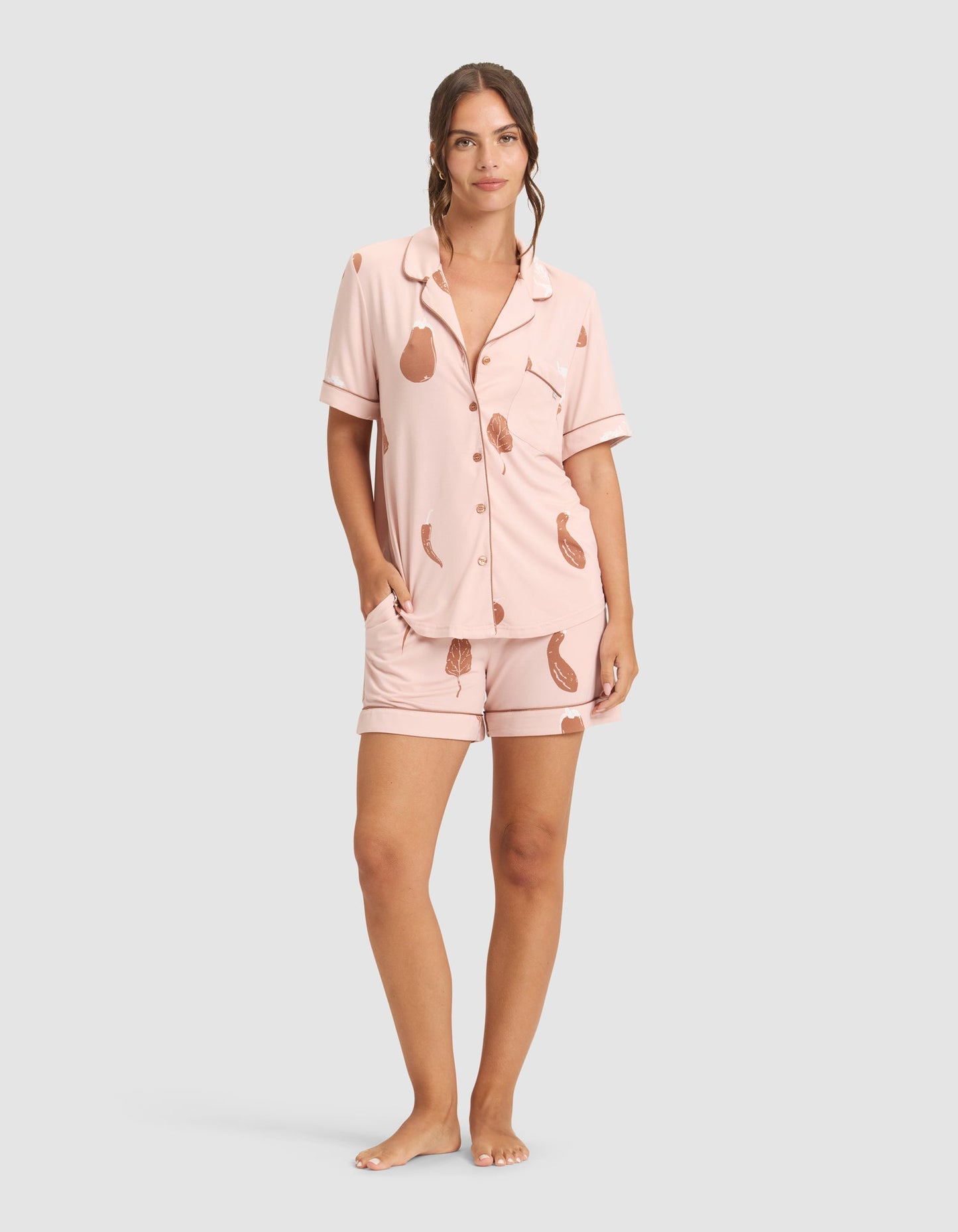 Women's Bamboo Stretch-Knit Short Sleeve Pajama Set