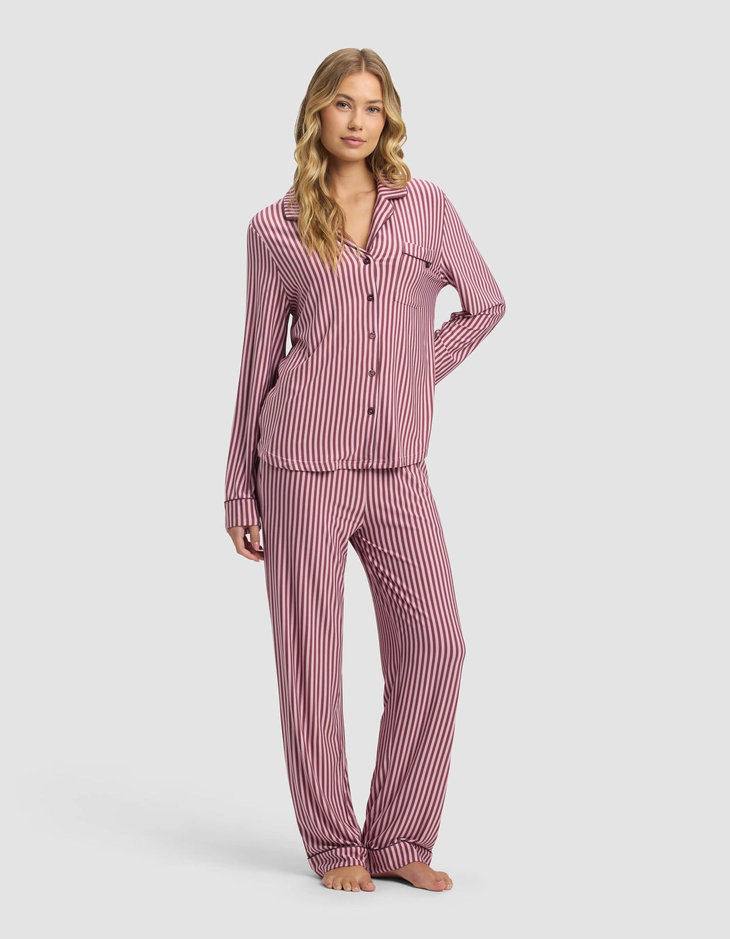 Women's Bamboo Stretch-Knit Long Sleeve Pajama Set