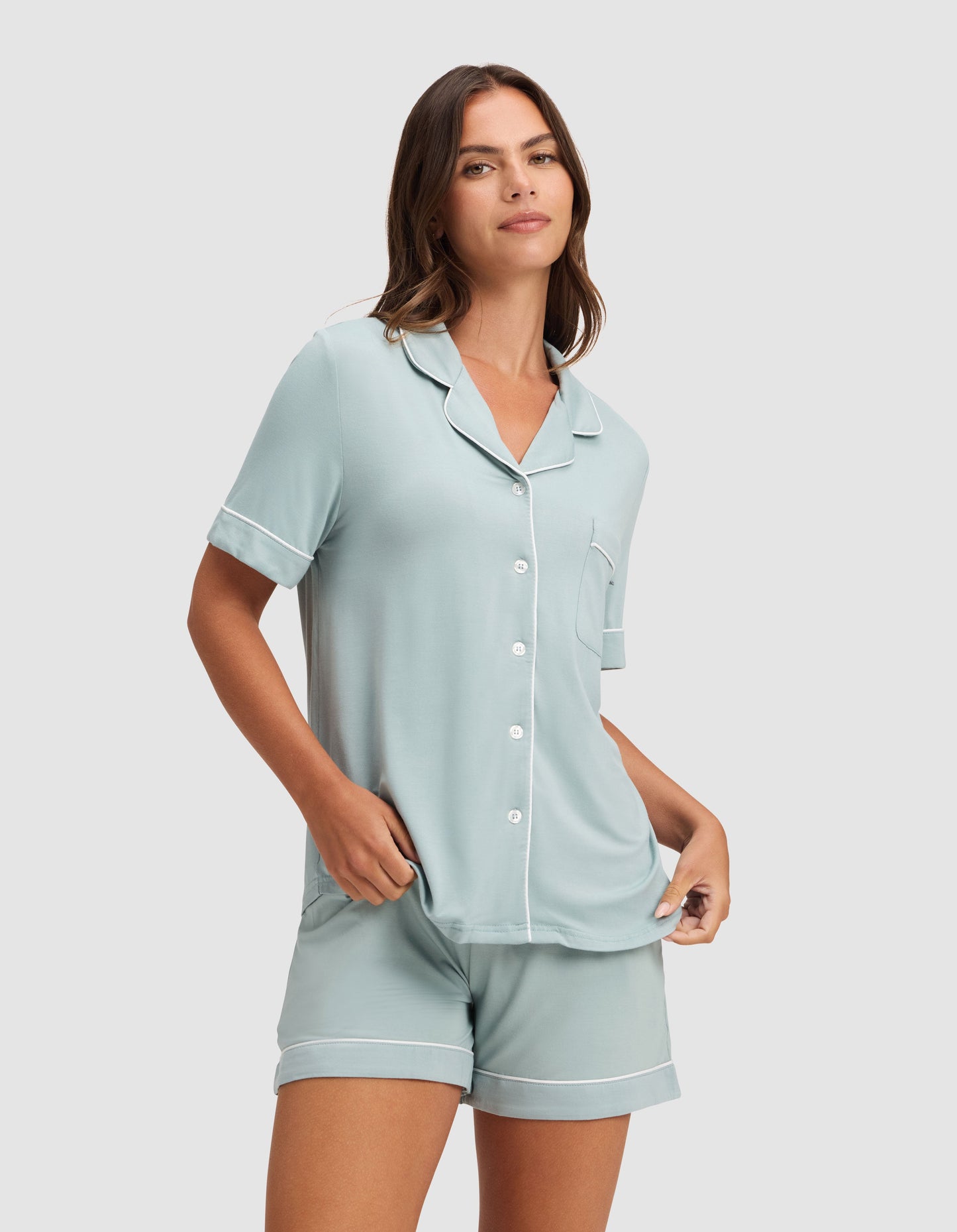 Women's Bamboo Stretch-Knit Short Sleeve Pajama Set