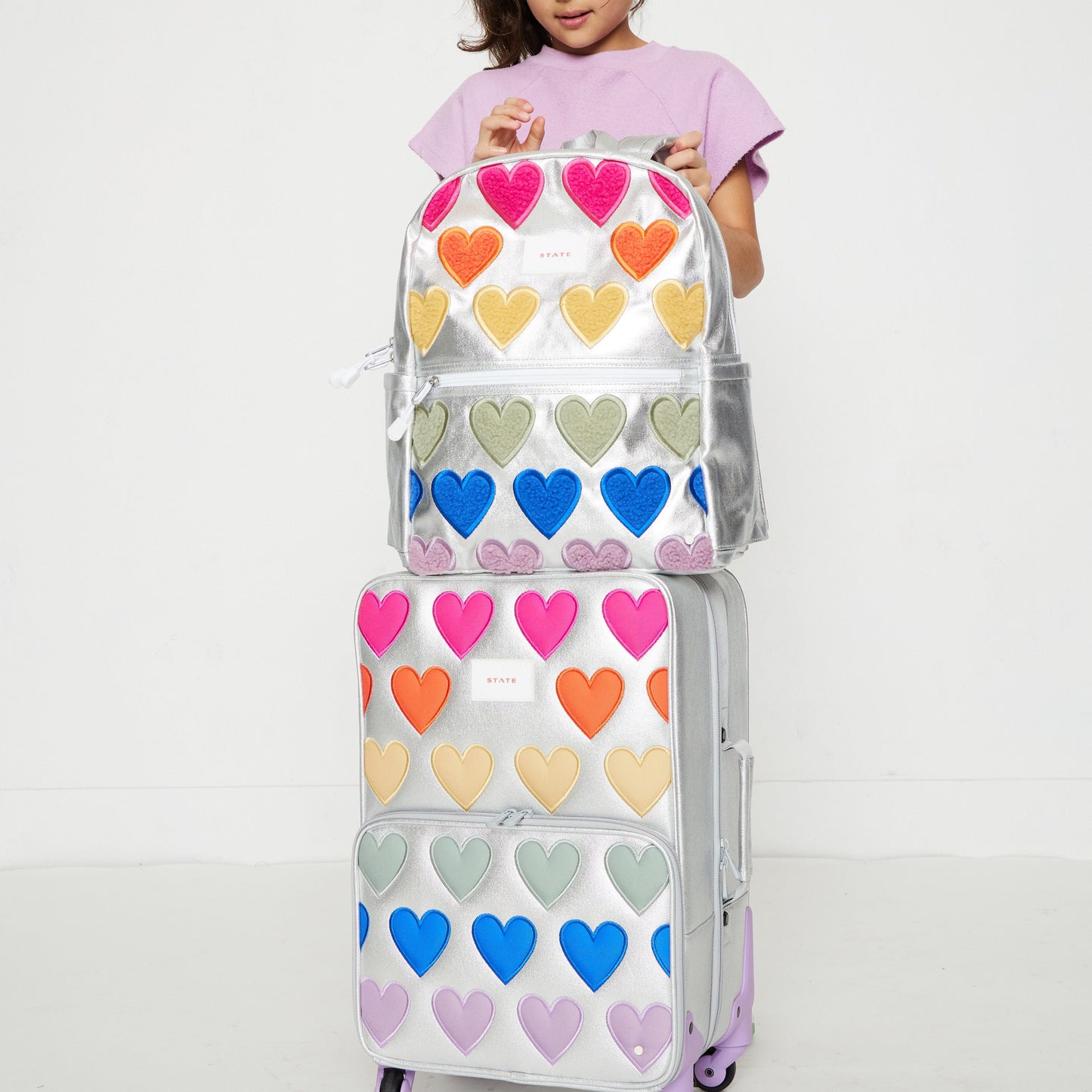 Patchwork Hearts Carry-On Suitcase