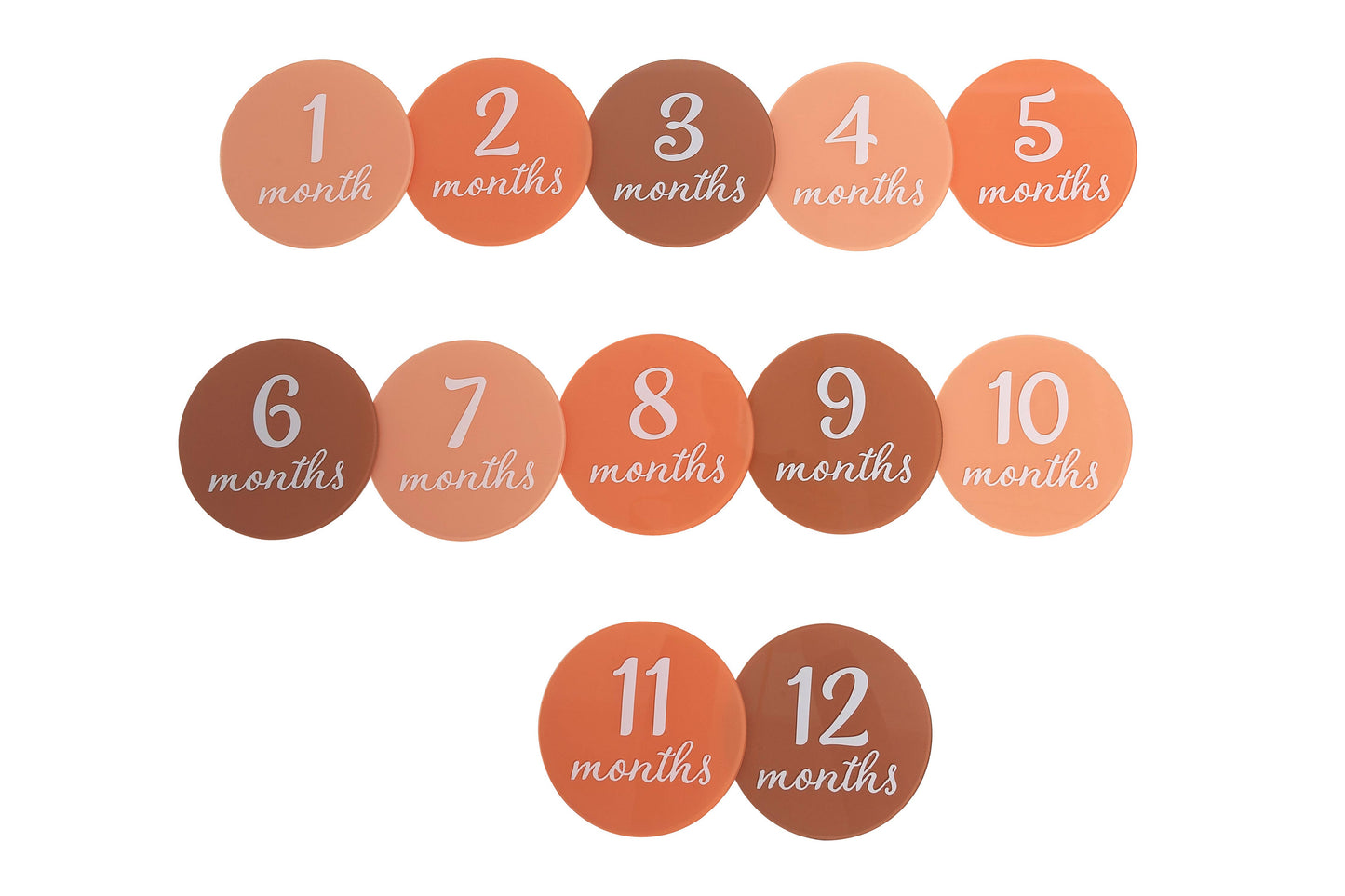 Acrylic Monthly Milestone Prop Photo Cards: Blush