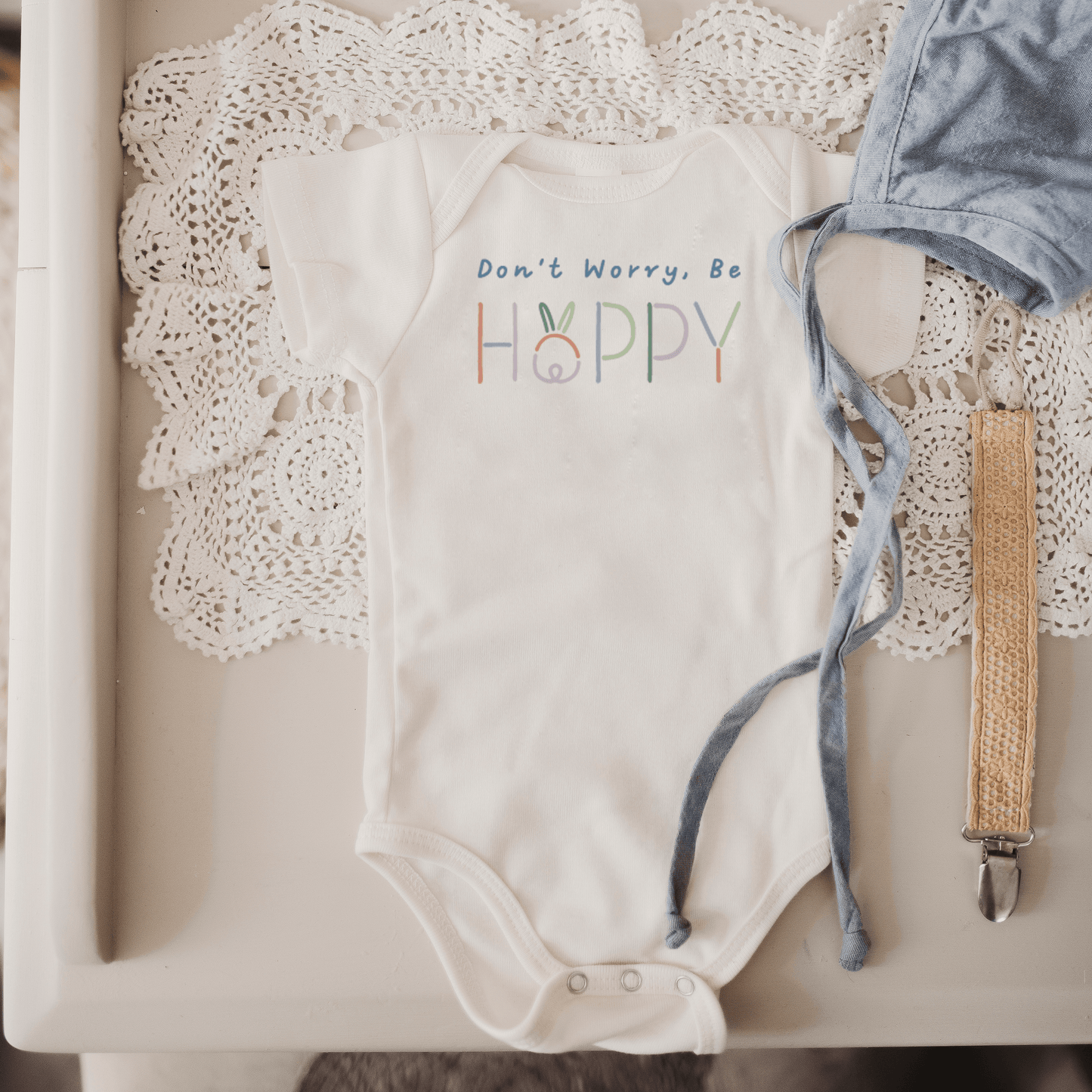 graphic bodysuit | don't worry be hoppy