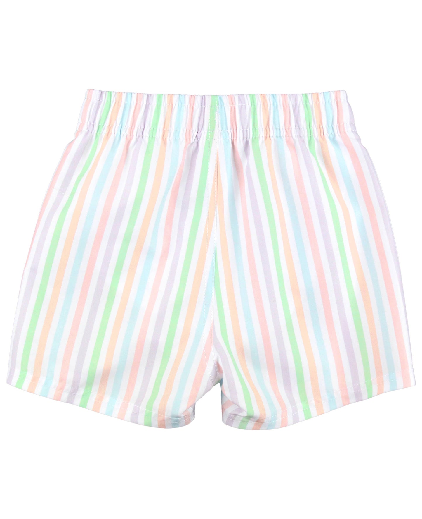 Boys Pastel Rainbow Stripe Swim Trunks