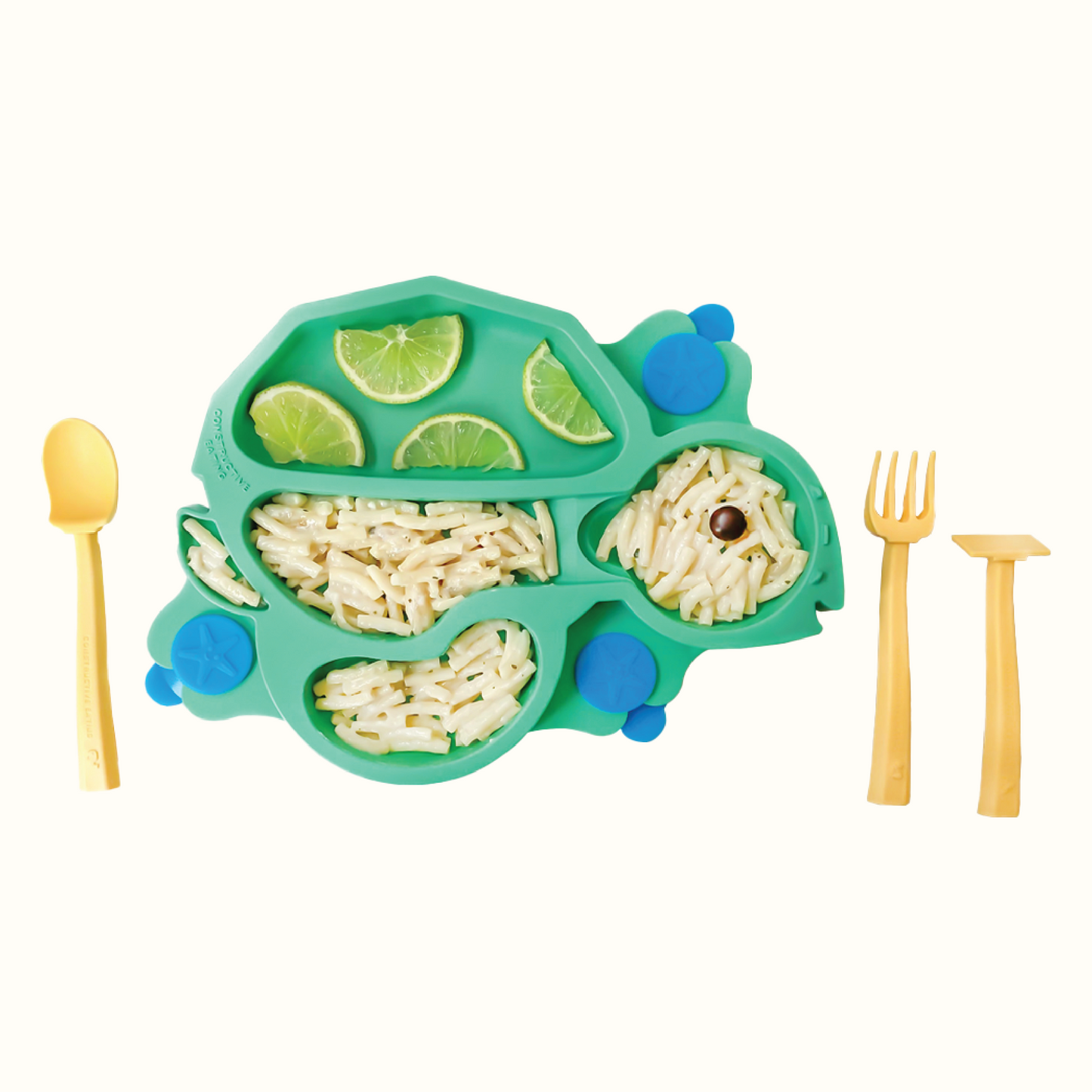 Turtle Training Plate and Utensils - Green by Constructive Eating