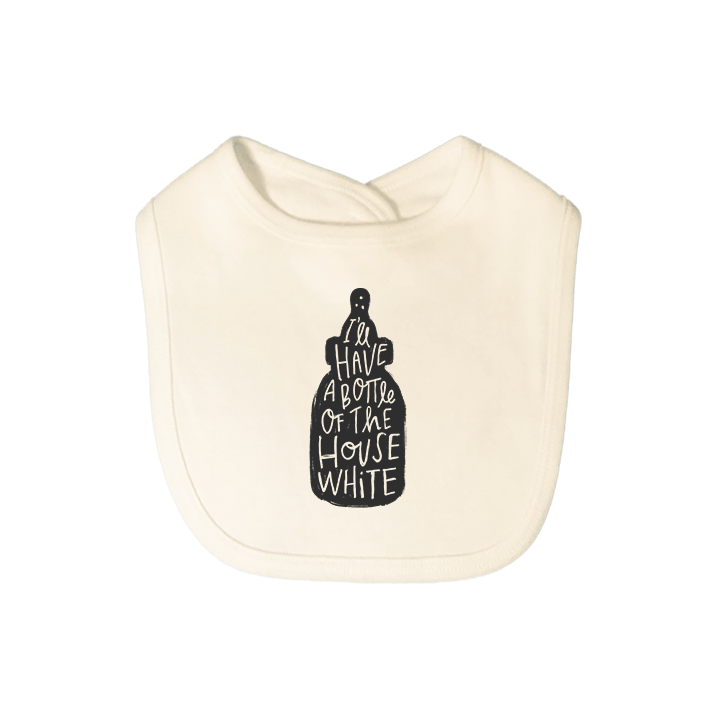 graphic bib | house white