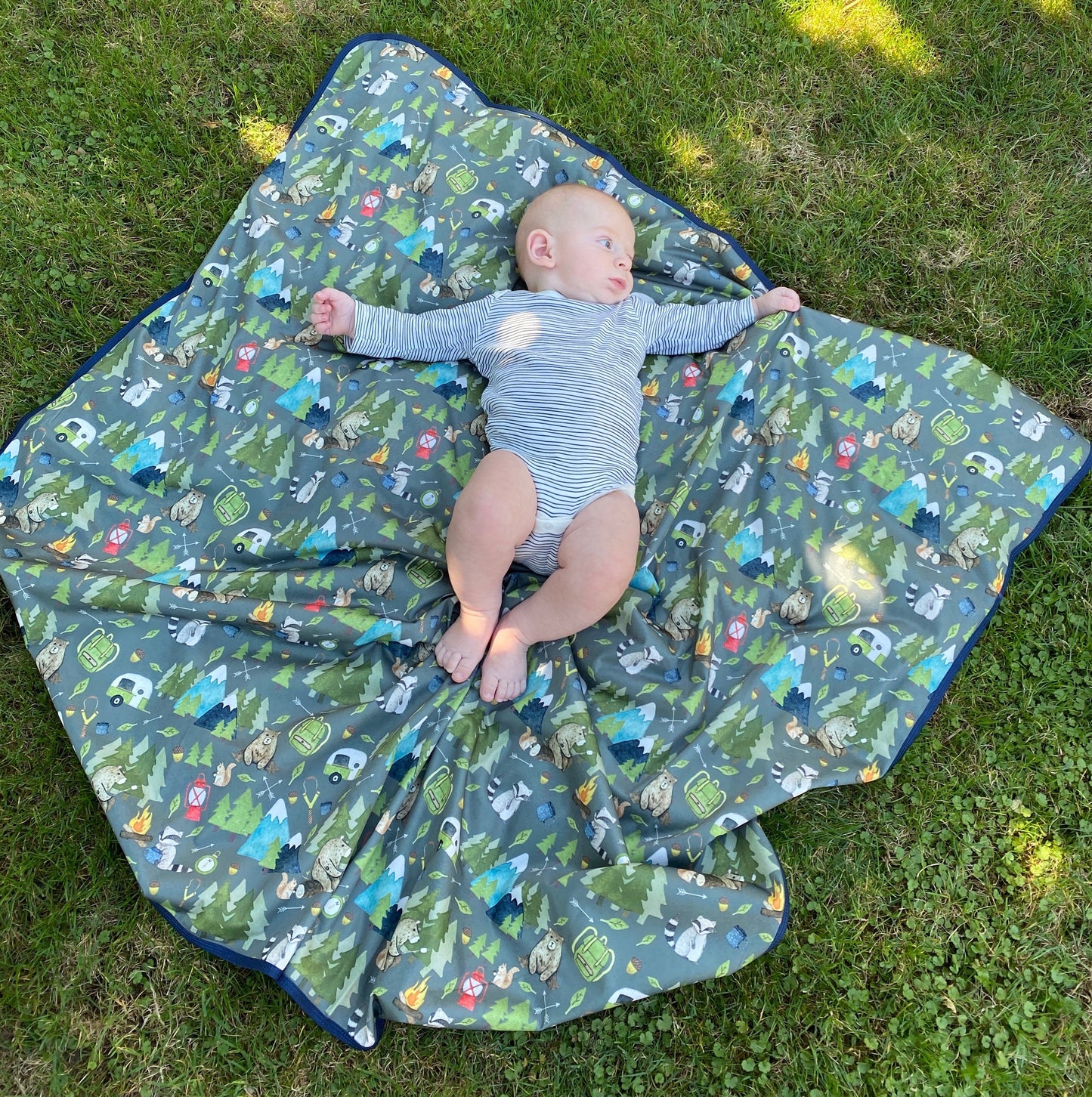 Camping Bears Splash Mat - A Waterproof Catch-All for Highchair Spills and More!