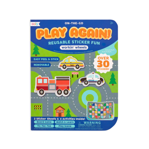Whether you are traveling or in need of stay at home kids activities; this reusable sticker and activity book does it all. Imagine playing with cute cars and trucks 