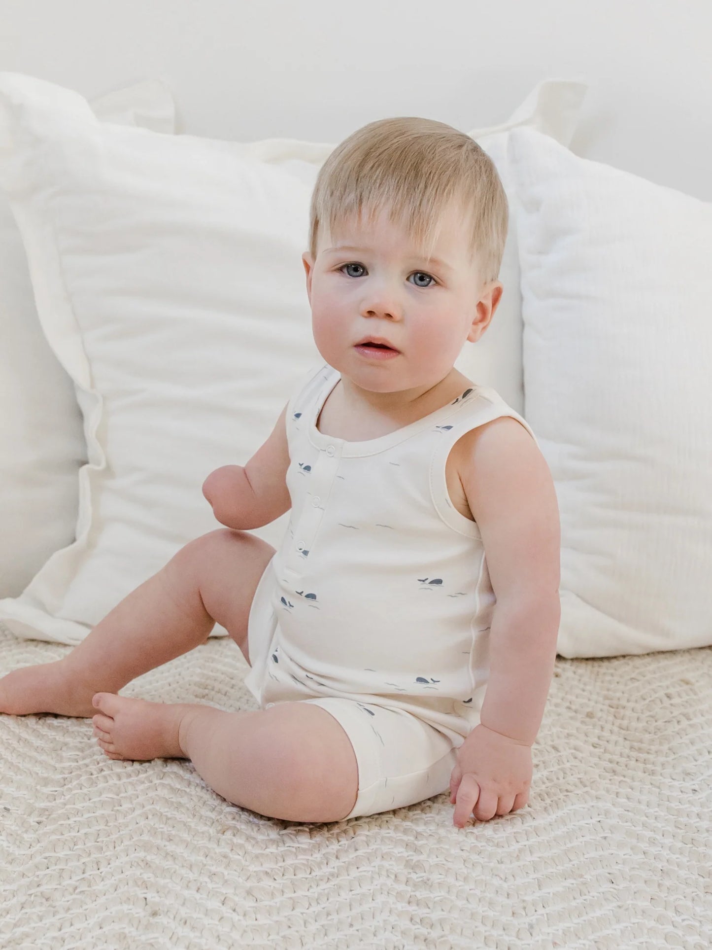 The Nile Romper is an effortless one-piece that will make mornings easier. With snap buttons and 100% organic cotton, your babe will live in this romper all summer.
