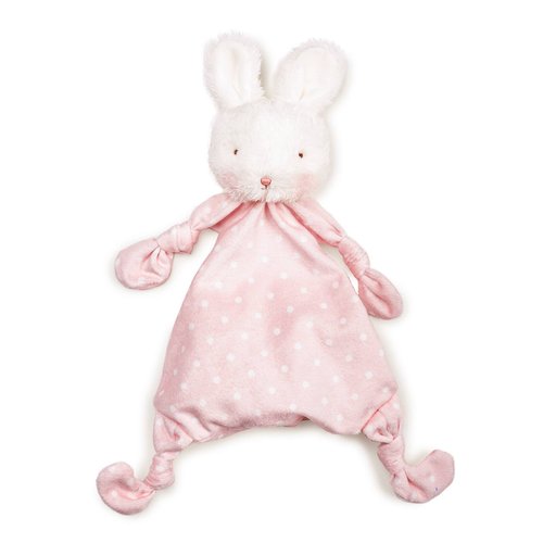 Our Knotty Friend loveys have won the hearts of wee one's around the world. A sweet fur baby-safe embroidered face with velour floppy body in sweet pink with cream p