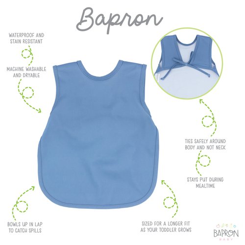 
This best-selling “Bapron”, also known as a bib-apron hybrid, full-coverage bib, smock, or apron, is designed for comfort and safety. Because of their comfortable, 