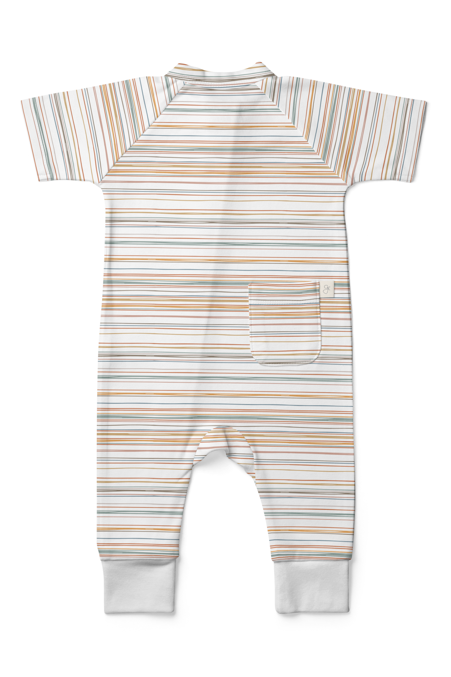 S/S Zipper Onepiece | Boardwalk Stripe