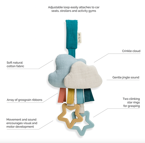 Let’s Explore! Our Ritzy Jingle™ from our Bitzy Bespoke™ collection is the playful pick-me-up your babe can’t resist!
Sensory design in mind, this toy is crafted wit