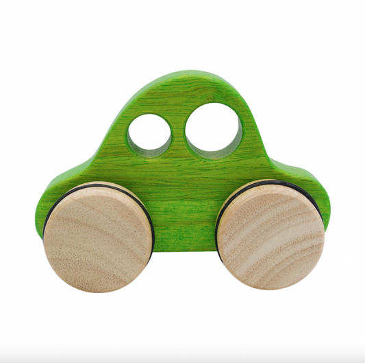 Little ones will zoom towards fun with these great push-arounds! Available in Dog, Duck, and Car! Developed to aid balance and fine motor skills, this eco-friendly t