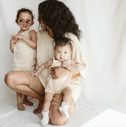 The Goumi piece everyone’s been asking for. Our romper is the coziest day wear for your babes. Perfect for warm weather play and cozy enough for sleep. Plus it looks