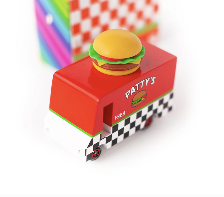Order Up! We’ve got a #1 and a side of fries! Our Patty’s Van is complete with a bun and all the fixings. This squishy bun topper is absolutely too cute for words. W