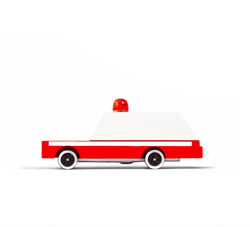 We’ve got a mini medic here to lend a helping hand! This Red and White Candycar Ambulance is first on the scene. Part of our new candycar line, a cute 3 inches long.