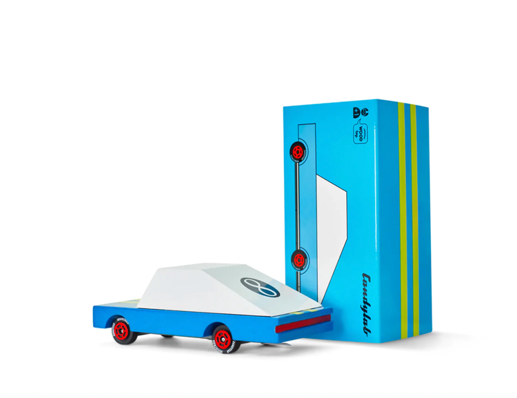 Smoking tires all day long, and chasing speed at the track. Part of our new candycar line, a cute 3 inches long. One of two of our racers, who said speed comes with 