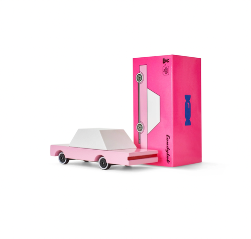 We like to call this one the bubble gum, for the pink in all of us. Part of our new candycar line, a cute 3 inches long.
Materials &amp; Info: Solid Beech wood, wate