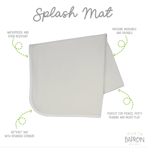 


This lightweight, waterproof mat is 45" in diameter and is designed to catch spills and splashes.



Ideal for:
- Under the high chair
- Indoor/Outdoor Picnics
- 