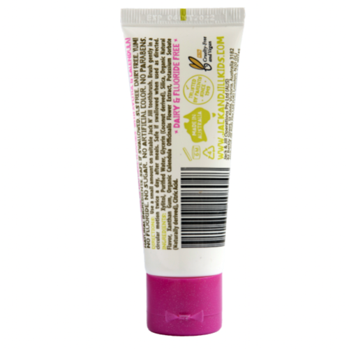 



Safe. Fun. Yum! This Jack N' Jill Toothpaste in Berries &amp; Cream flavour makes tooth brushing fun for kids, with a delicious Certified Organic fruity flavouri