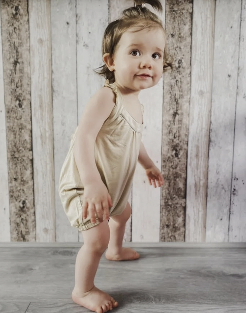 Providing the softest touch test for baby's sensitive skin, these ultra stylish Bamboo short rompers are made from a premium Bamboo. This material is so kind to baby