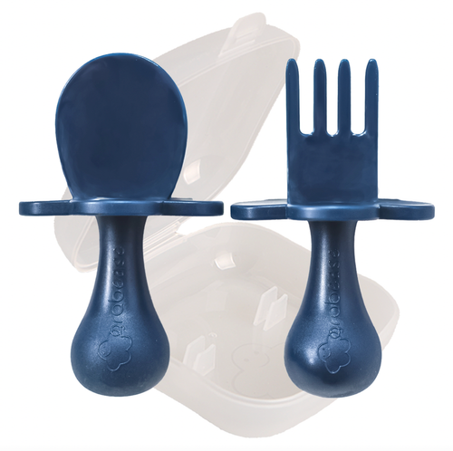 







Grabease utensils are one of the safest ways for babies to start self feeding. Our individual sets come with one pair of utensils. Comes with spoon and fork.
