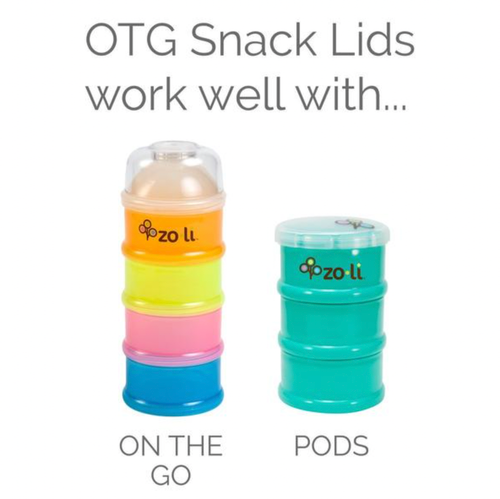 
These OTG snack lids fit the on-the-go formula and snack dispensers and pods leak-proof containers. They convert our small, stackable containers into individual sna