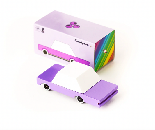 Get berry excited for our little Candycar. This lilac Candycar, is the berry best addition to your Candycar collection.
Materials &amp; Info: Solid Beech wood, water