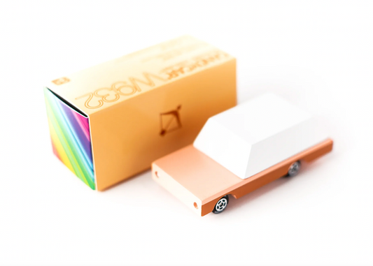 Peachy and pink, The Dart a sweet little addition to our Candycar line. Everything is just peachy keen with The Dart.
Materials & Info: Solid Beech wood, water-b