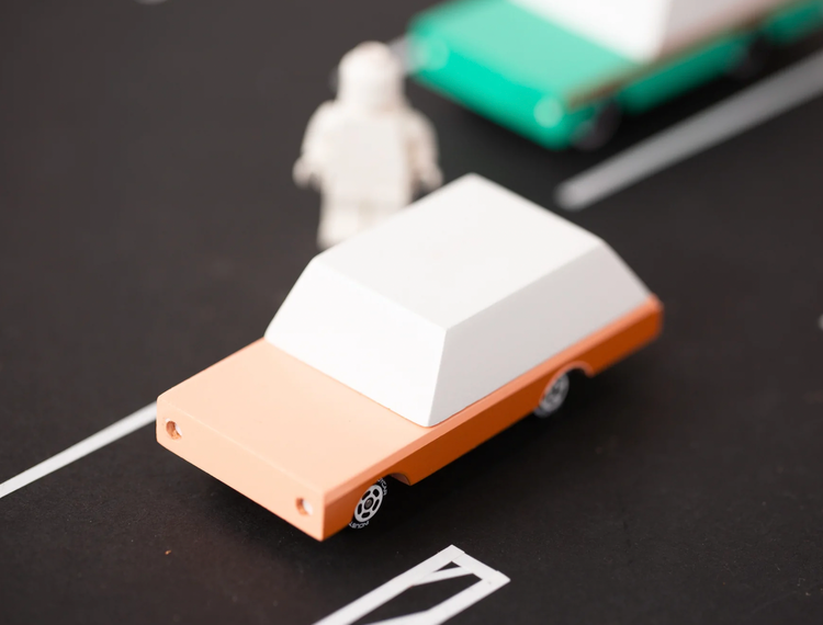 Peachy and pink, The Dart a sweet little addition to our Candycar line. Everything is just peachy keen with The Dart.
Materials &amp; Info: Solid Beech wood, water-b