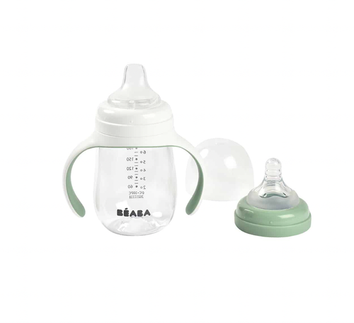 
Learning cup assists babies 4mo+ in the transition of training to drink on their own
Fitted with an interchangeable bottle nipple to spout to help ease babies trans