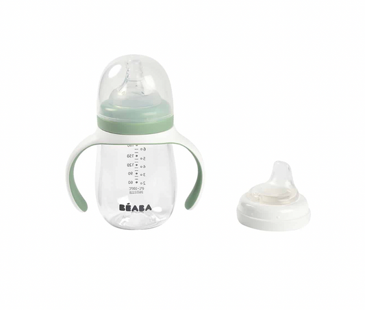 
Learning cup assists babies 4mo+ in the transition of training to drink on their own
Fitted with an interchangeable bottle nipple to spout to help ease babies trans