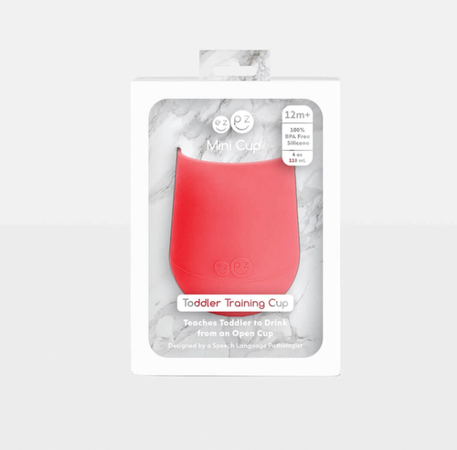 

Once children have mastered the skill of drinking from the Tiny Cup, they are ready to drink more ounces of liquid at mealtime with the Mini Cup. That’s right – yo