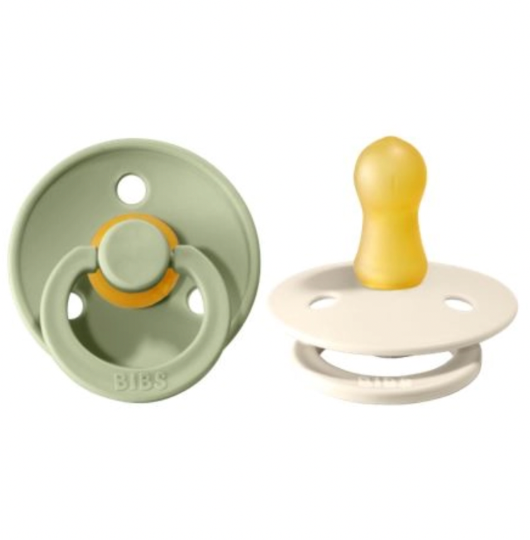  
Our Colour pacifier is the original BIBS pacifier and has been on the market for over 40 years. It has the signature round BIBS shield with three vent holes and ro