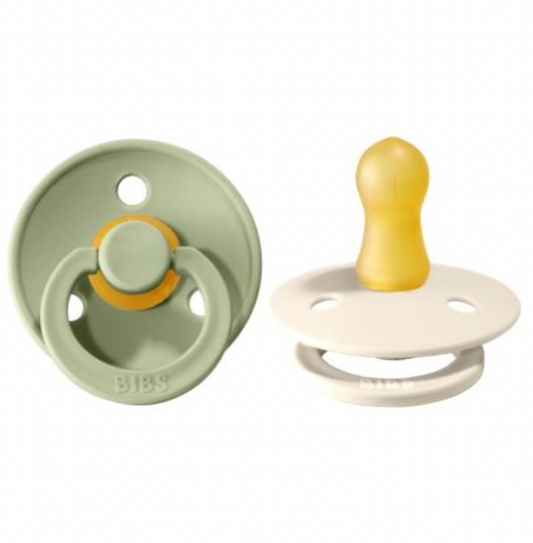  
Our Colour pacifier is the original BIBS pacifier and has been on the market for over 40 years. It has the signature round BIBS shield with three vent holes and ro